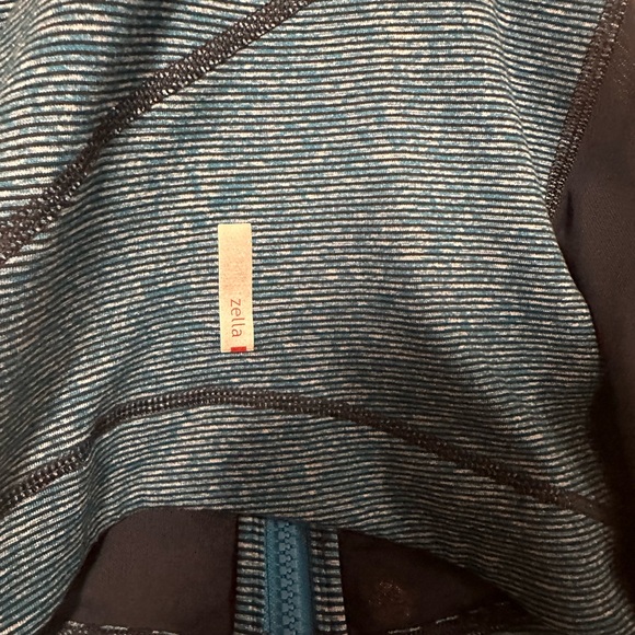 Zella Navy Mesh/ Blue white stripes Zip Up Jacket *2 Way Zipper, size S - Picture 7 of 7